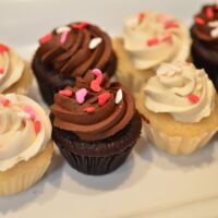 Mini cupcakes with Valentine sprinkles